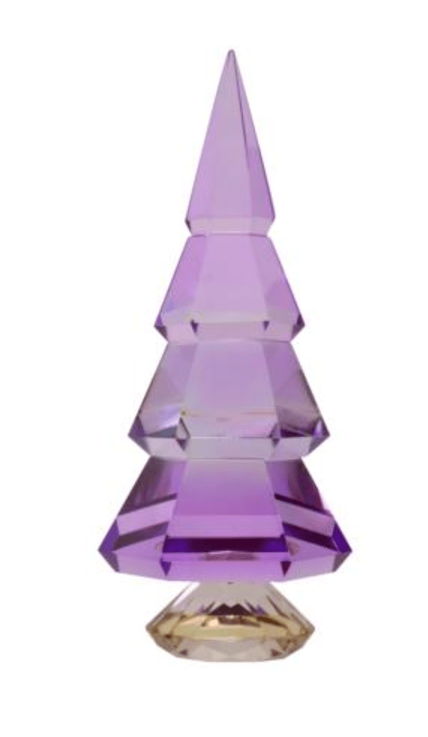 Large Light Violet/Butter Crystal Christmas Tree - Joy