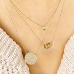 Large Pave Disc Necklace - 15mm - Joy Gift Shoppe