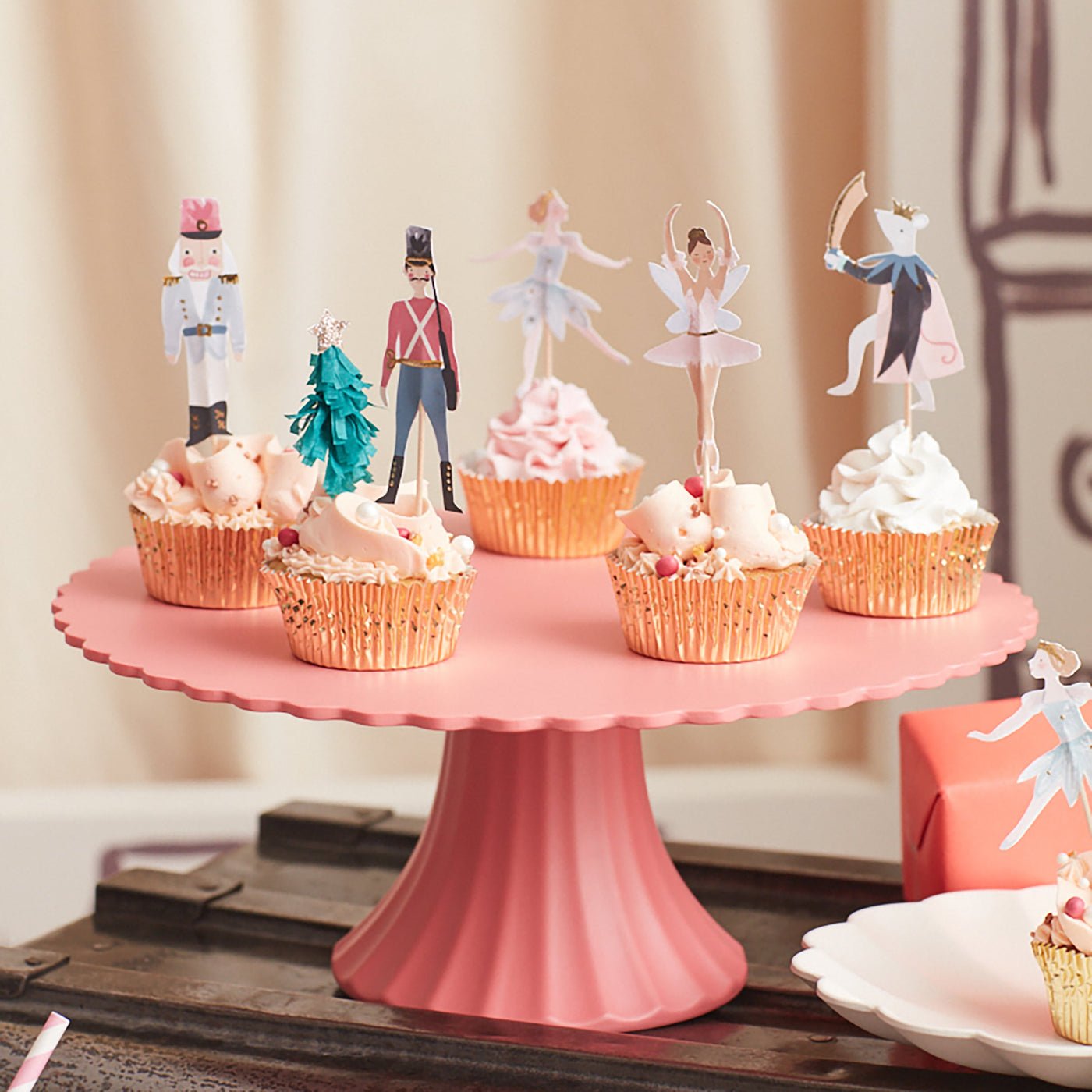 Large Pink Reusable Bamboo Cake Stand - Joy