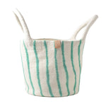 Large Wool Basket - Green Stripes - Joy