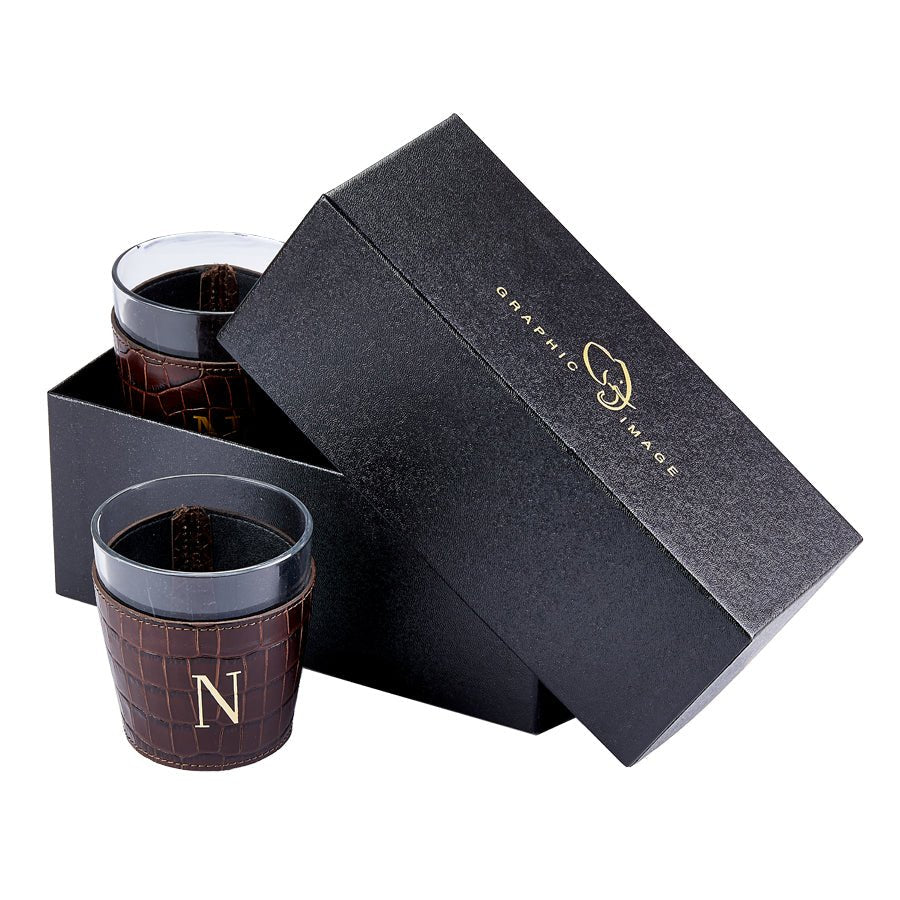 Leather Wrapped Glass Set - Joy