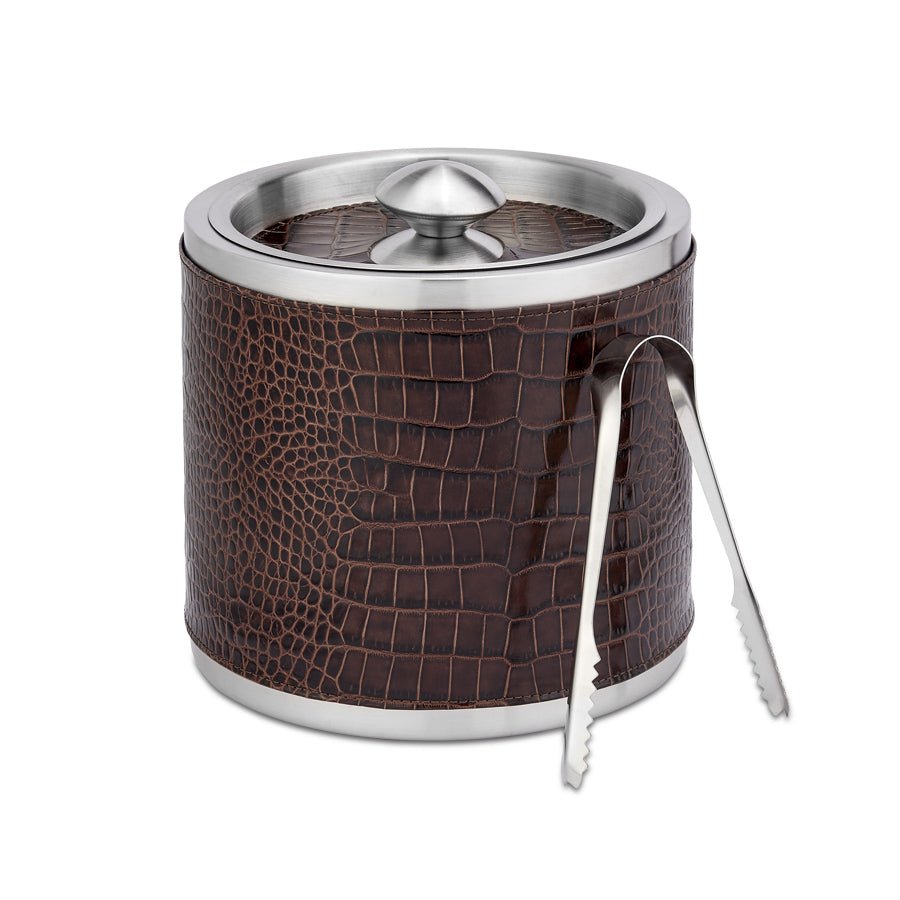 Leather Wrapped Ice Bucket - Joy