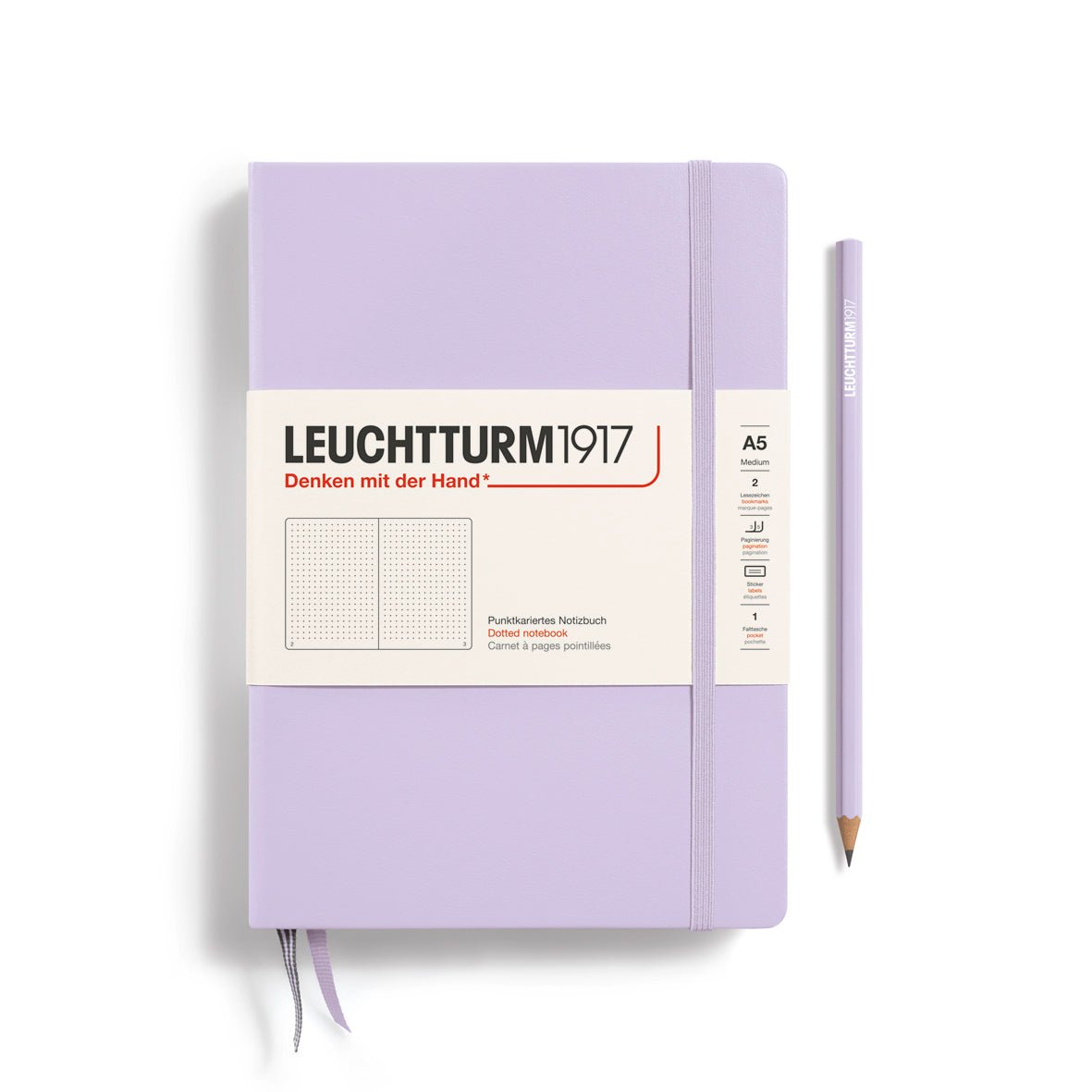 Lilac Medium Hardcover Notebook - Dotted - Joy