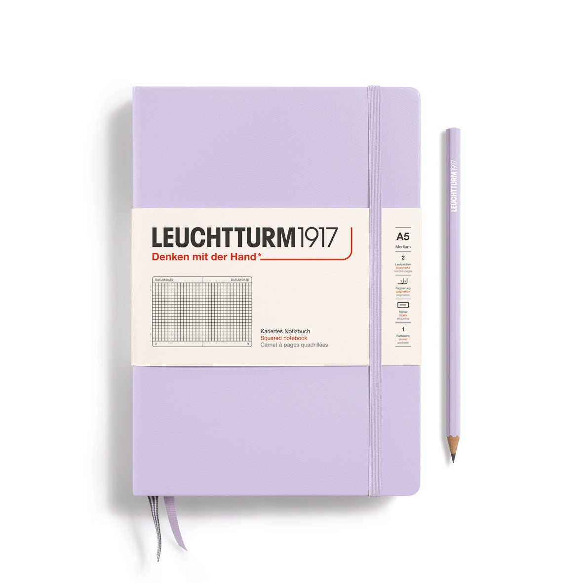 Lilac Medium Hardcover Notebook - Squared - Joy
