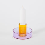 Lilac/Peach Glass Candle Holder - Joy