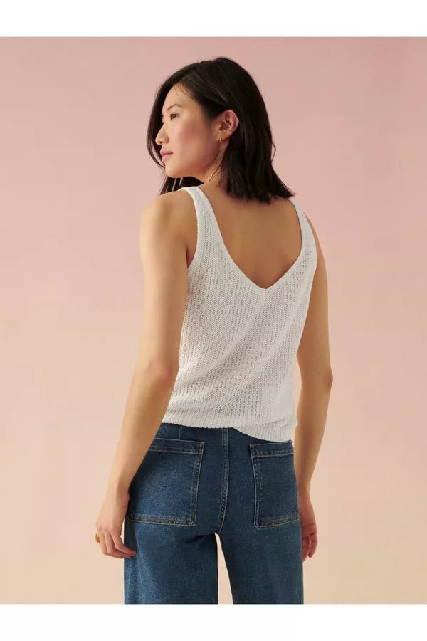 Linen Ribbed V Neck Tank - Joy