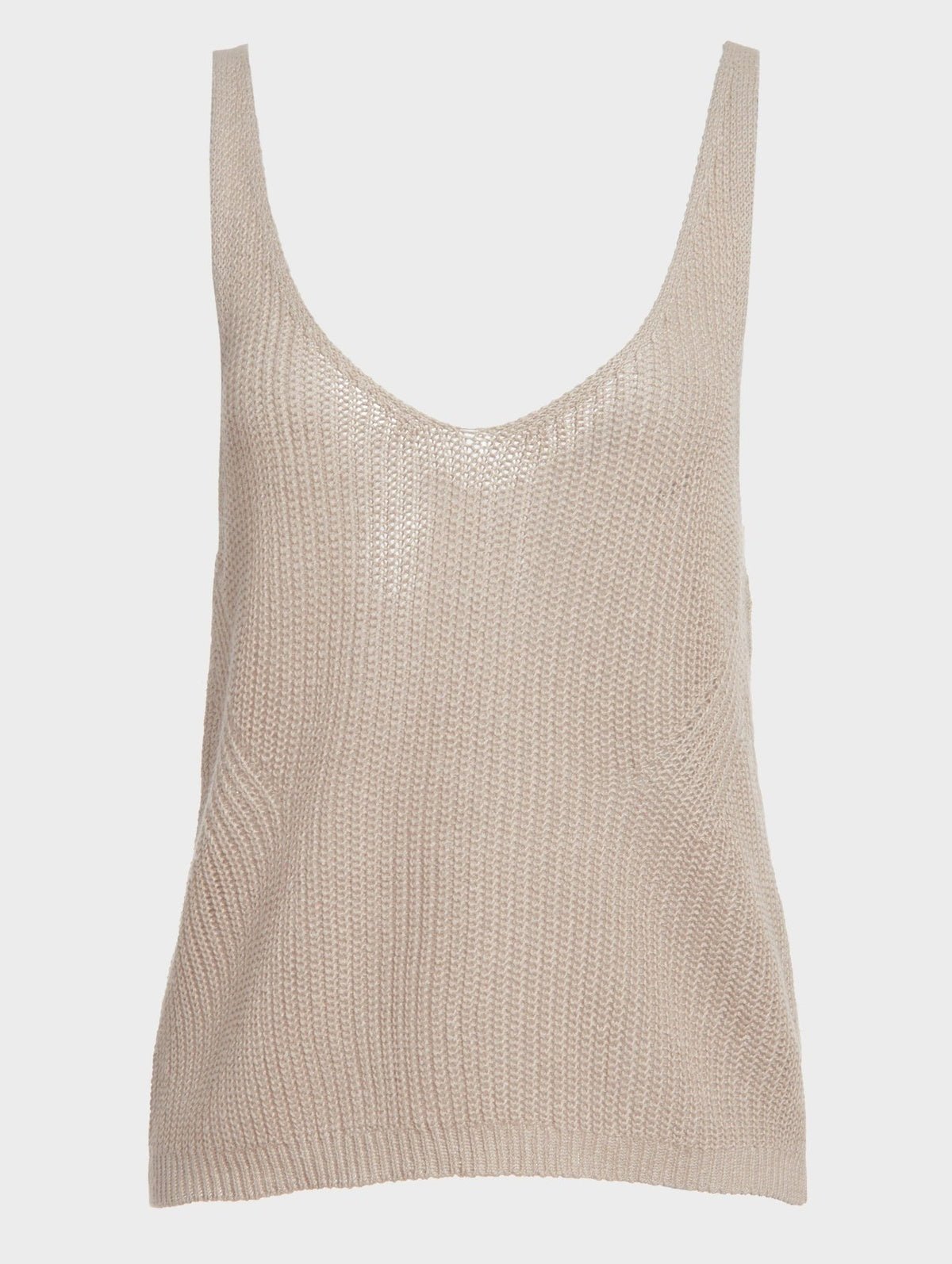 Linen Ribbed V Neck Tank - Joy