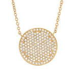 Liven Large Pave Disc Necklace - 15mm - Joy