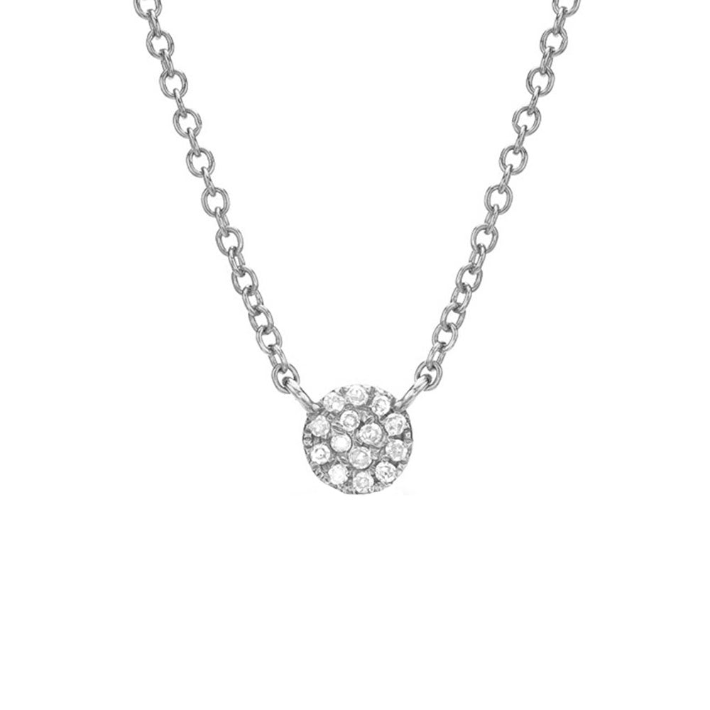 Liven Petite Pave Disc Necklace - 4.5mm - Joy