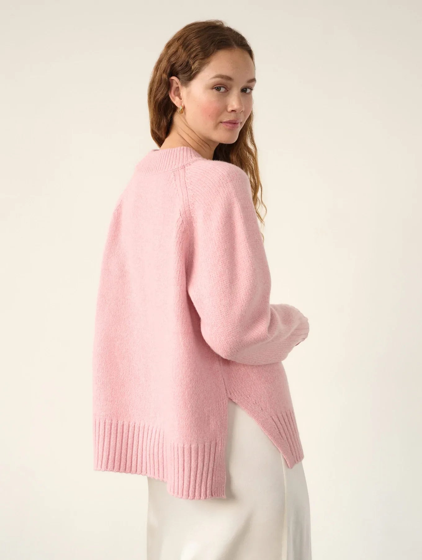 Lofty Wool Cashmere Blend Marled Crewneck - Joy