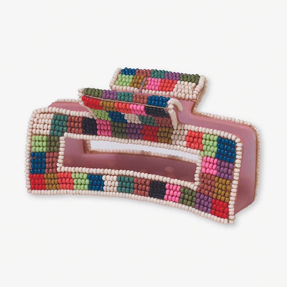 Lola Multi-Color Checked Claw Clip - Joy Gift Shoppe