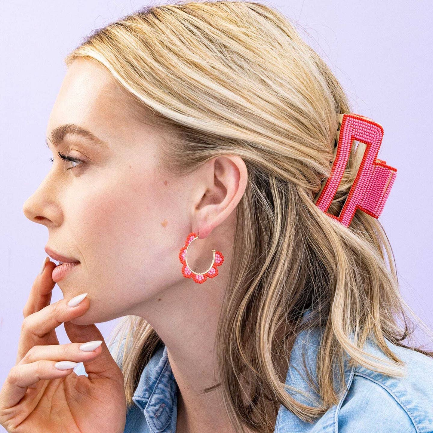 Lola Solid Color with Piped Edges Claw Clip - Joy Gift Shoppe