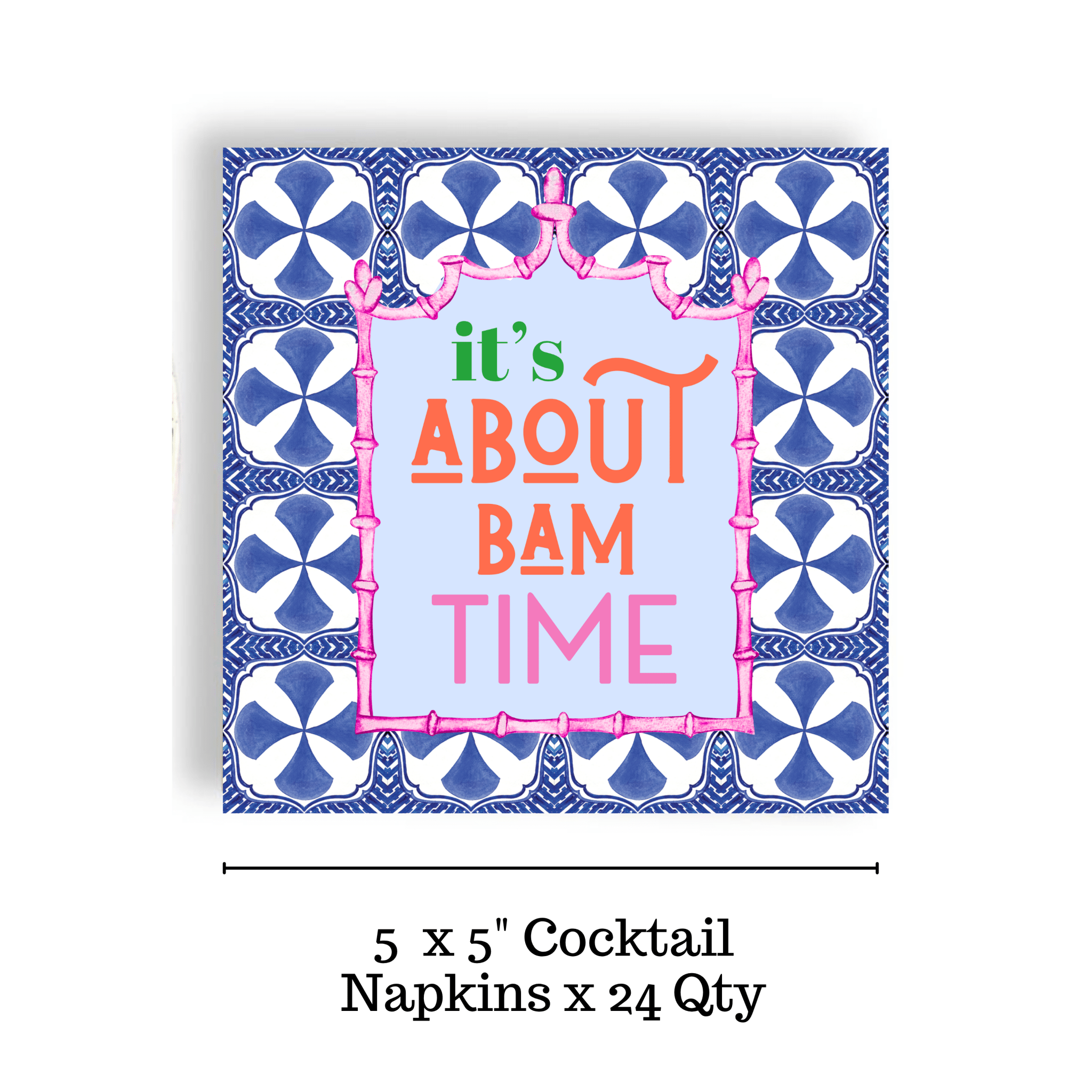 Mahjong "It's About Bam Time" Cocktail Napkins - Joy Gift Shoppe