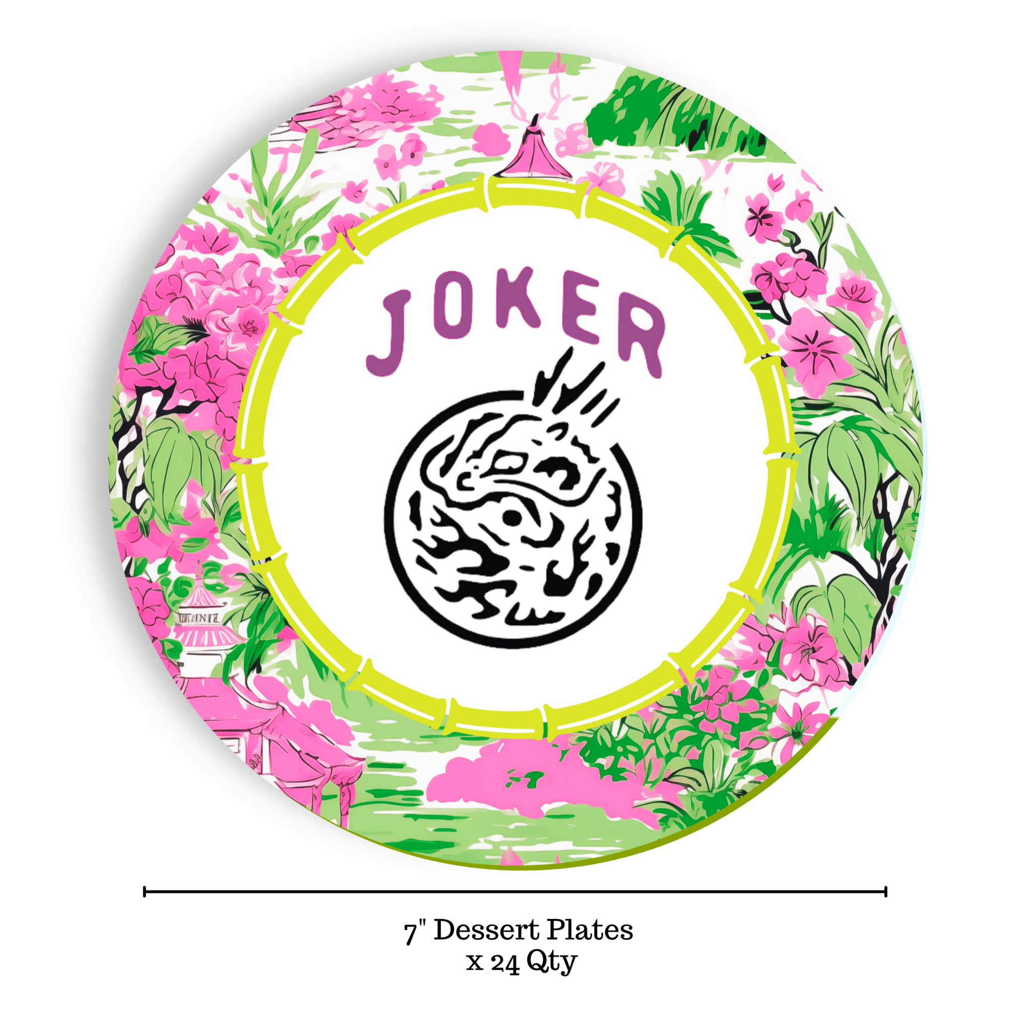 Mahjong Joker Dessert Paper Plates - Joy Gift Shoppe