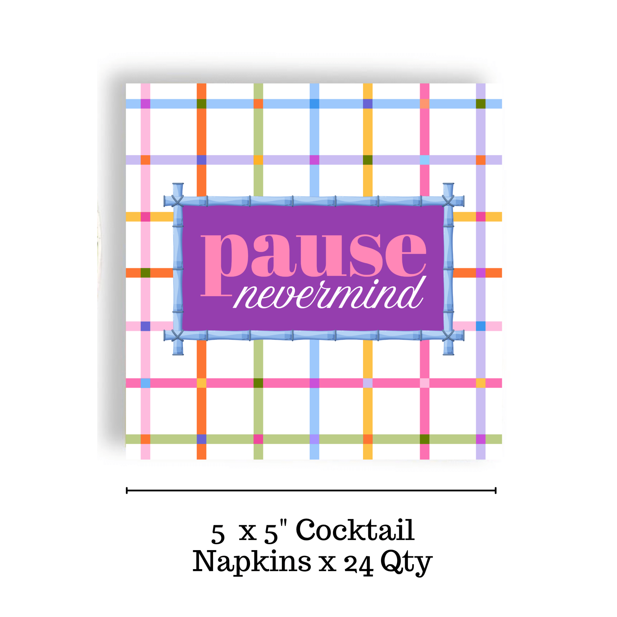 Mahjong "Pause Nevermind" Cocktail Napkins - Joy Gift Shoppe