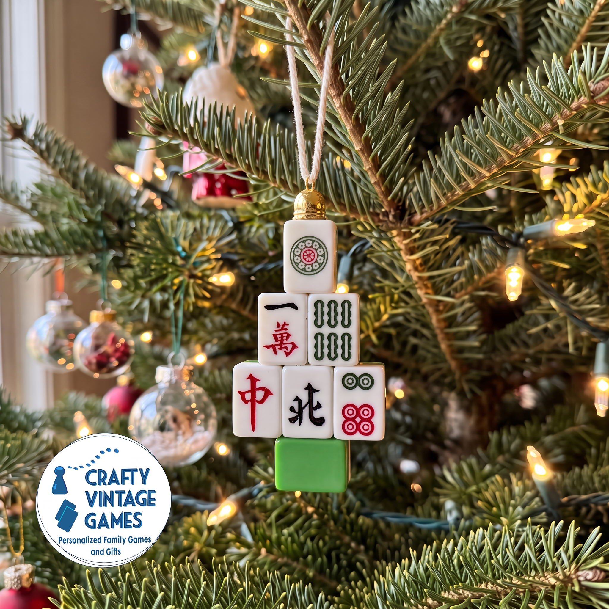 Mahjong Tile Tree Christmas Ornament - Joy Gift Shoppe