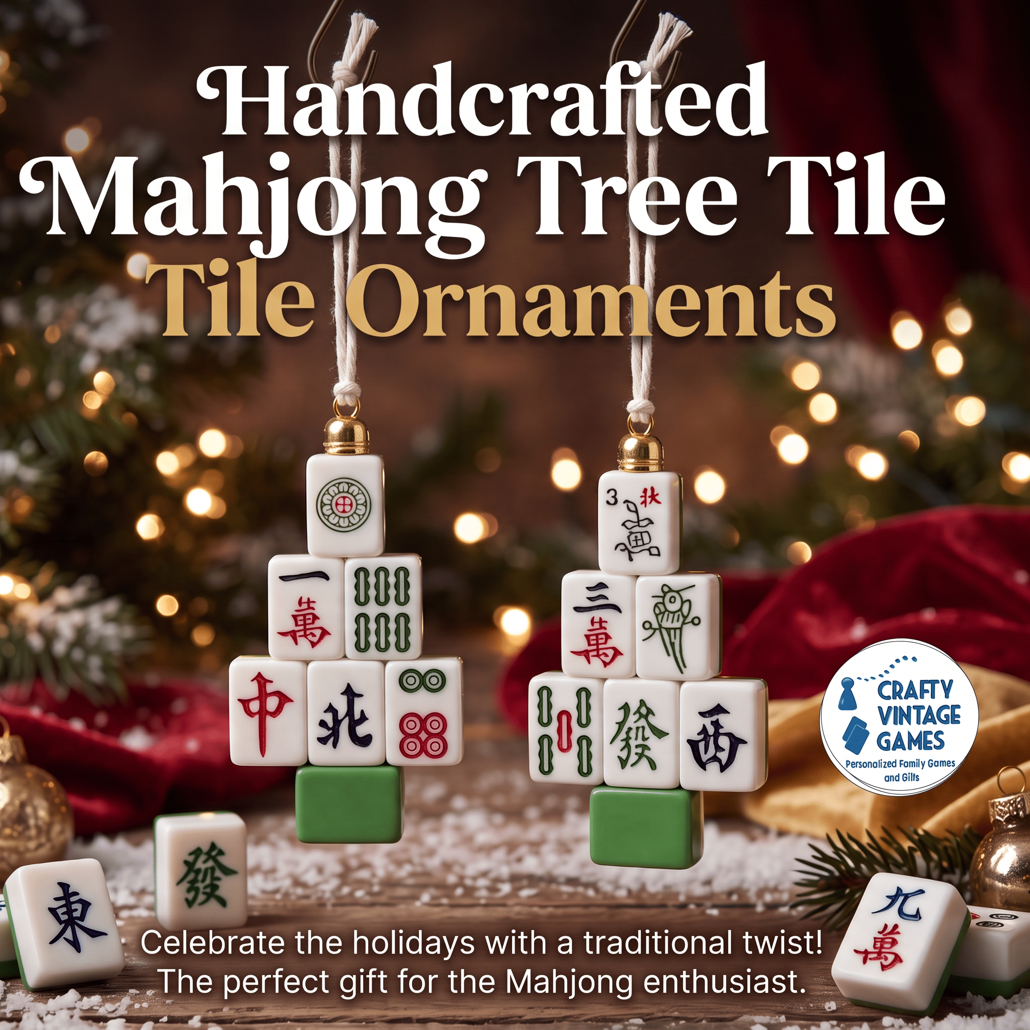 Mahjong Tile Tree Christmas Ornament - Joy Gift Shoppe