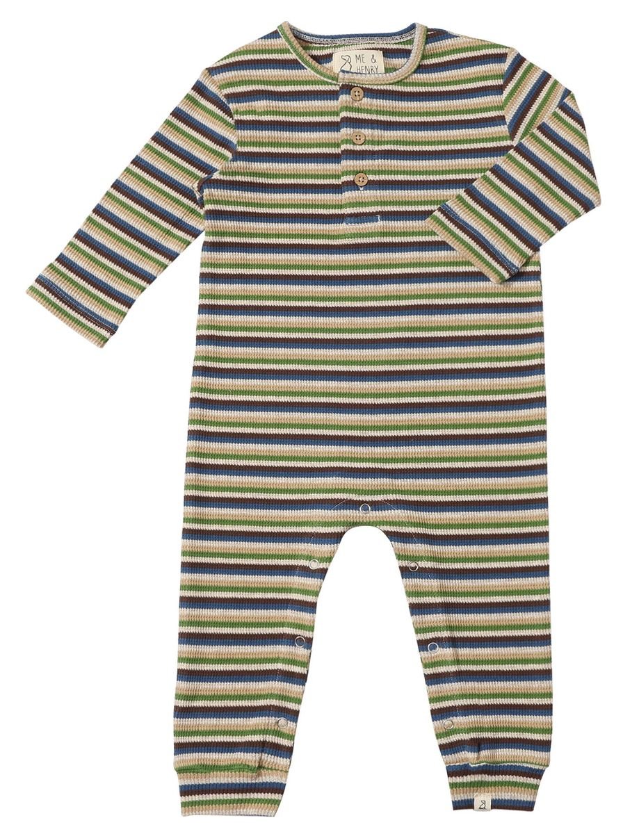 MASON Green Multi Ribbed Henley Romper - Joy