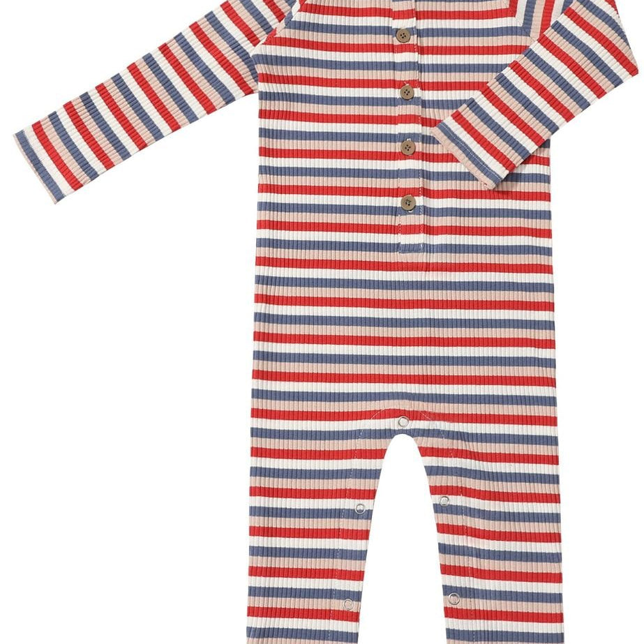 MASON Ribbed Henley Romper - Joy