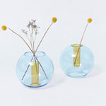 Medium Bubble Glass Vase - Blue/Yellow - Joy