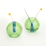Medium Bubble Glass Vase - Green/Blue - Joy