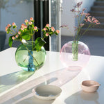 Medium Bubble Glass Vase - Green/Blue - Joy
