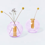 Medium Bubble Glass Vase - Lilac/Peach - Joy