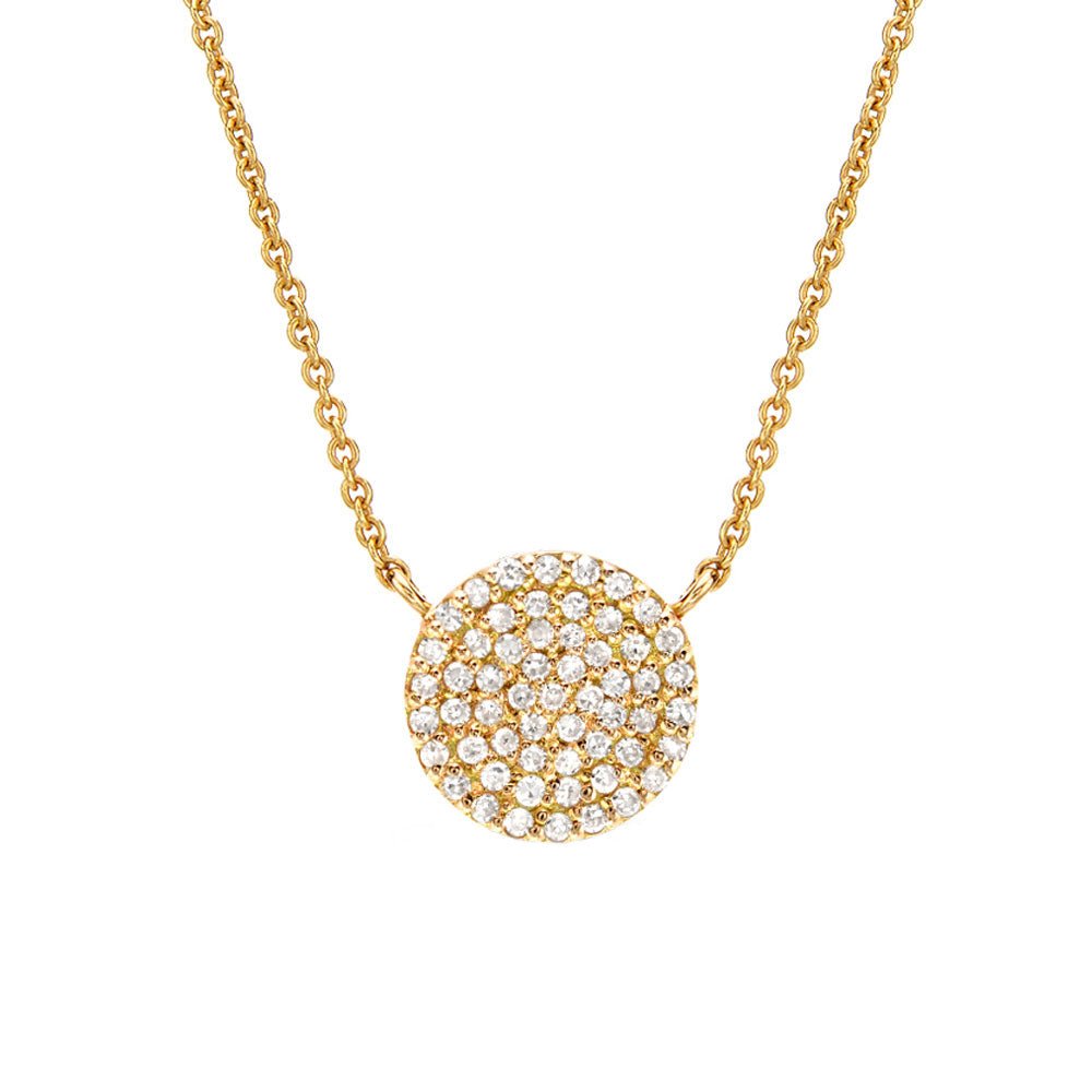 Medium Pave Disc Necklace 8mm - Joy Gift Shoppe