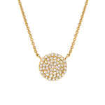 Medium Pave Disc Necklace 8mm - Joy Gift Shoppe