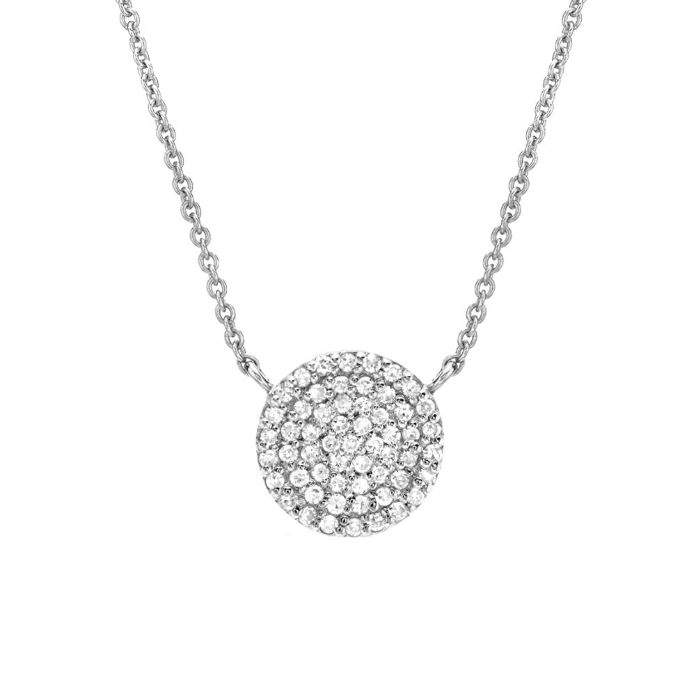 Medium Pave Disc Necklace 8mm - Joy Gift Shoppe