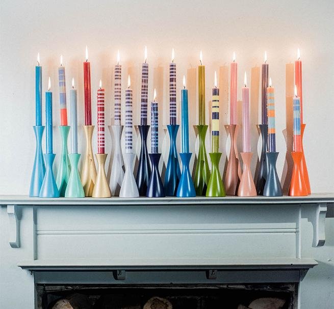 Medium Wooden Candleholders - Joy
