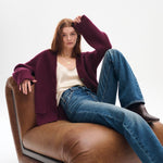 Merino Cashmere Ribbed Boyfriend Cardigan - Joy