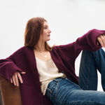 Merino Cashmere Ribbed Boyfriend Cardigan - Joy