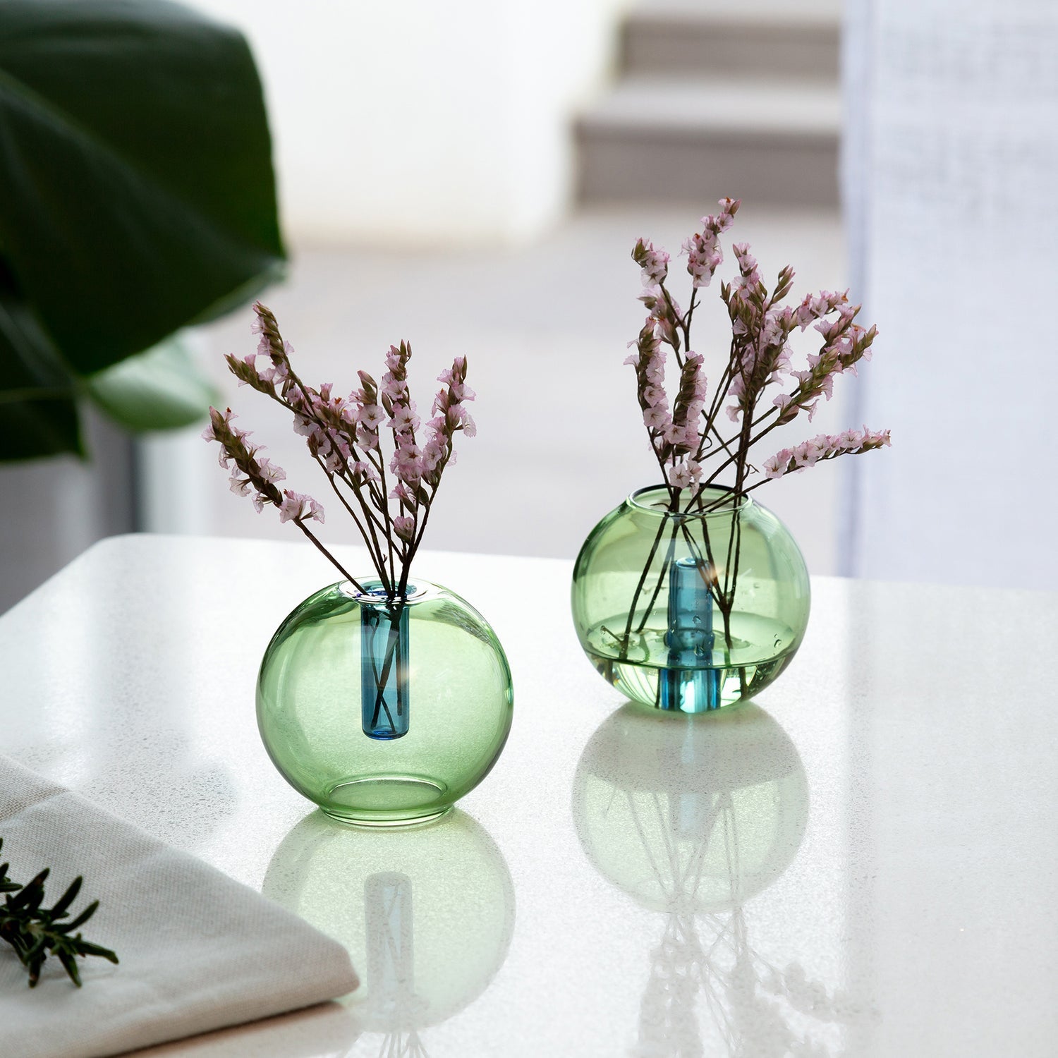 Mini Bubble Glass Vase - Green/Blue - Joy Gift Shoppe