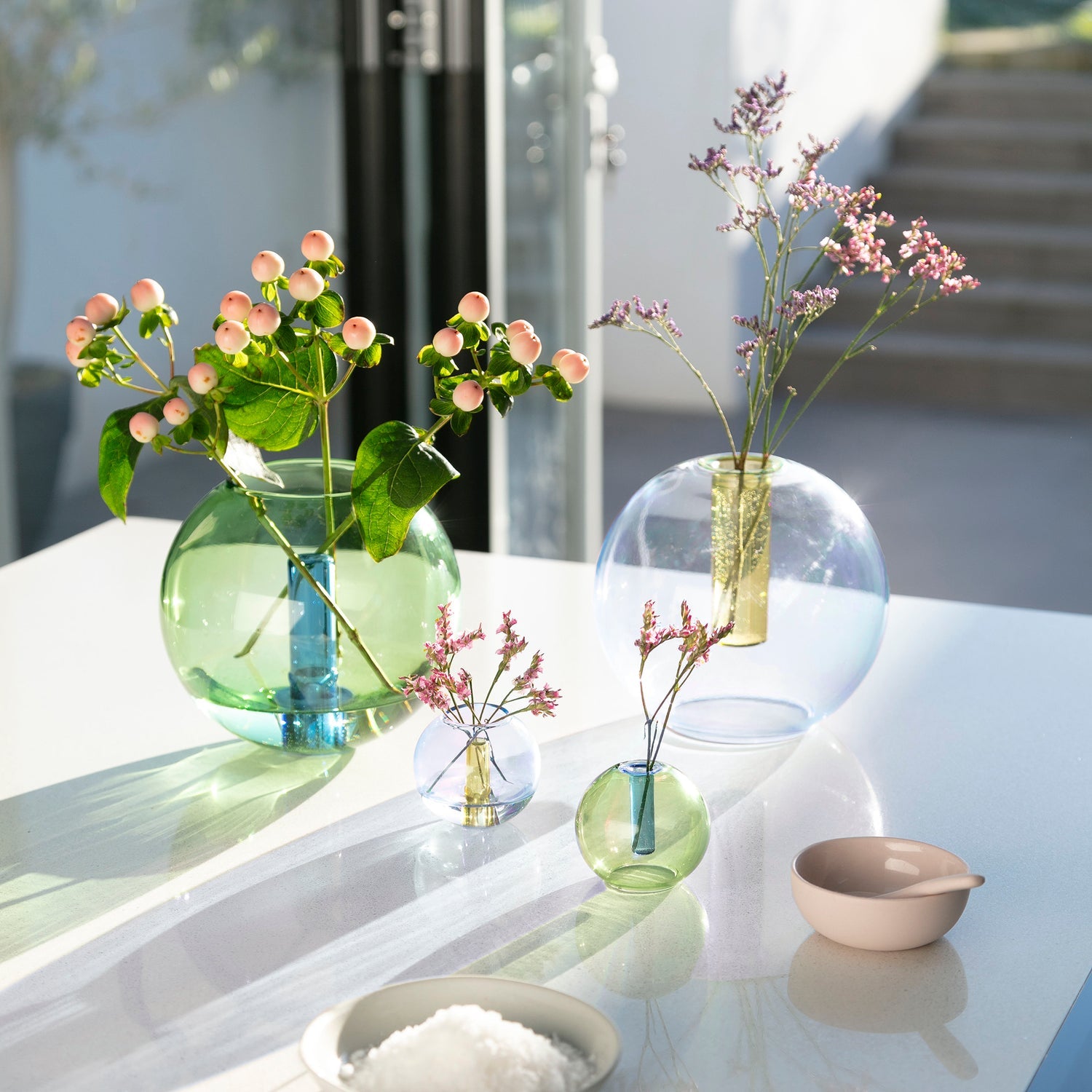 Mini Bubble Glass Vase - Green/Blue - Joy Gift Shoppe