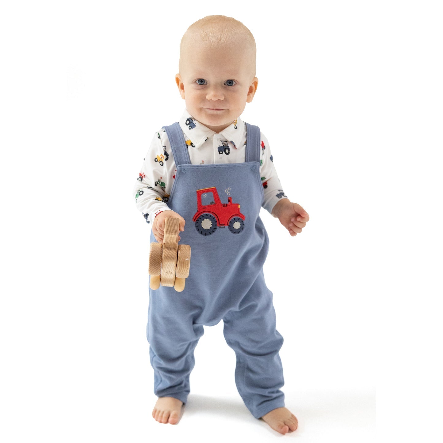 Mini Tractors LS Henley Top with Overalls - Joy