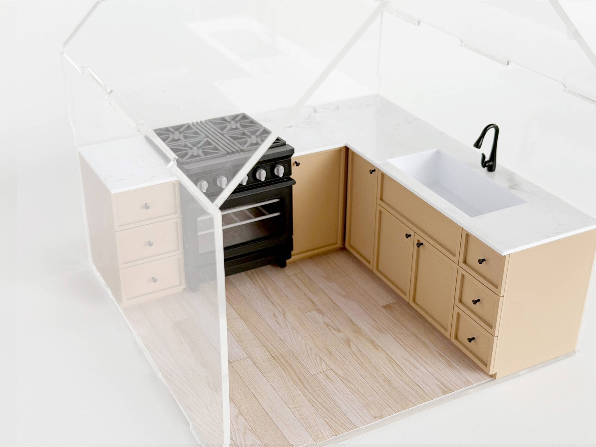 Miniature Kitchen Cabinet & Oven Set – Natural - Joy Gift Shoppe