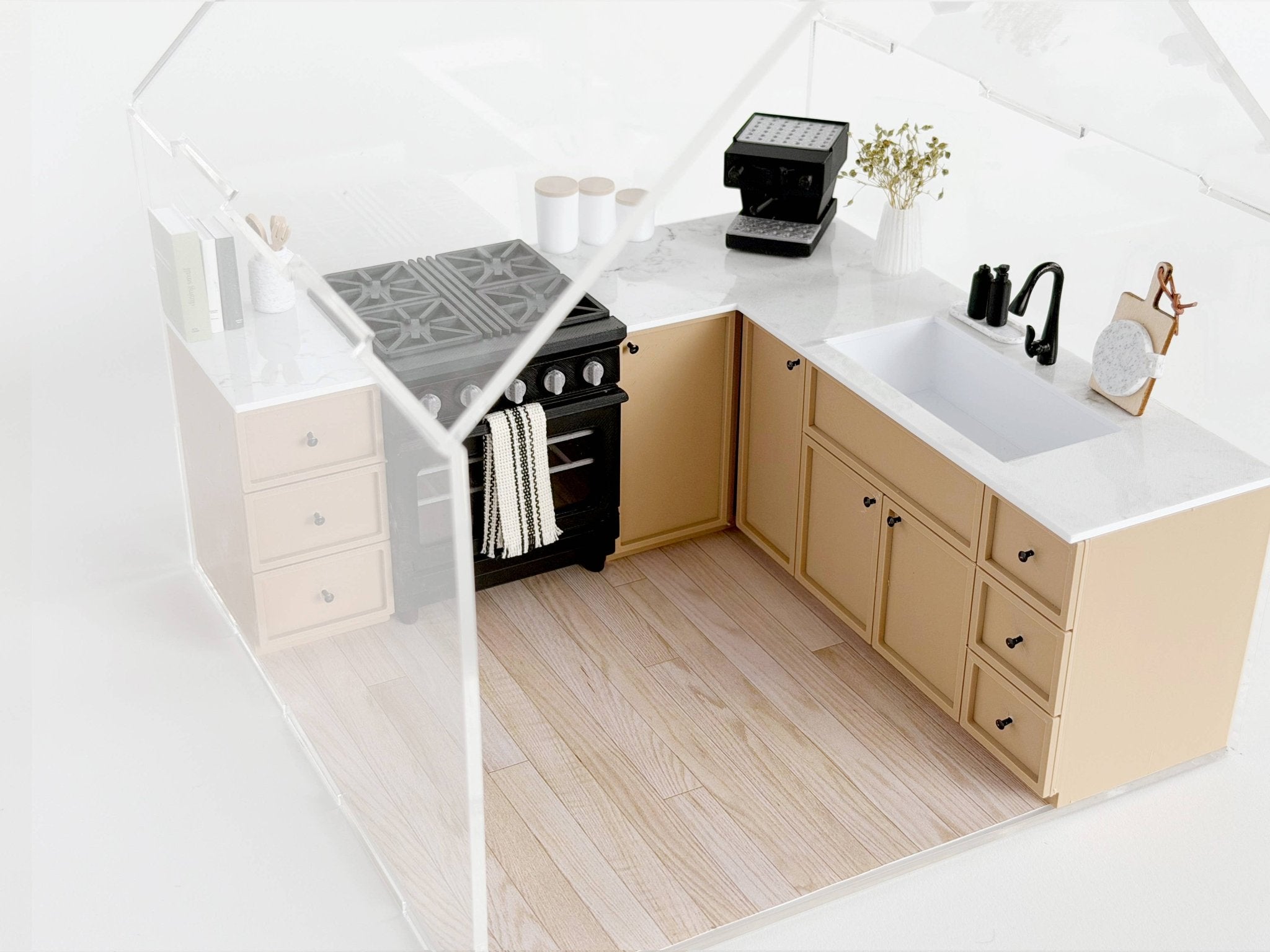 Miniature Kitchen Cabinet & Oven Set – Natural - Joy Gift Shoppe
