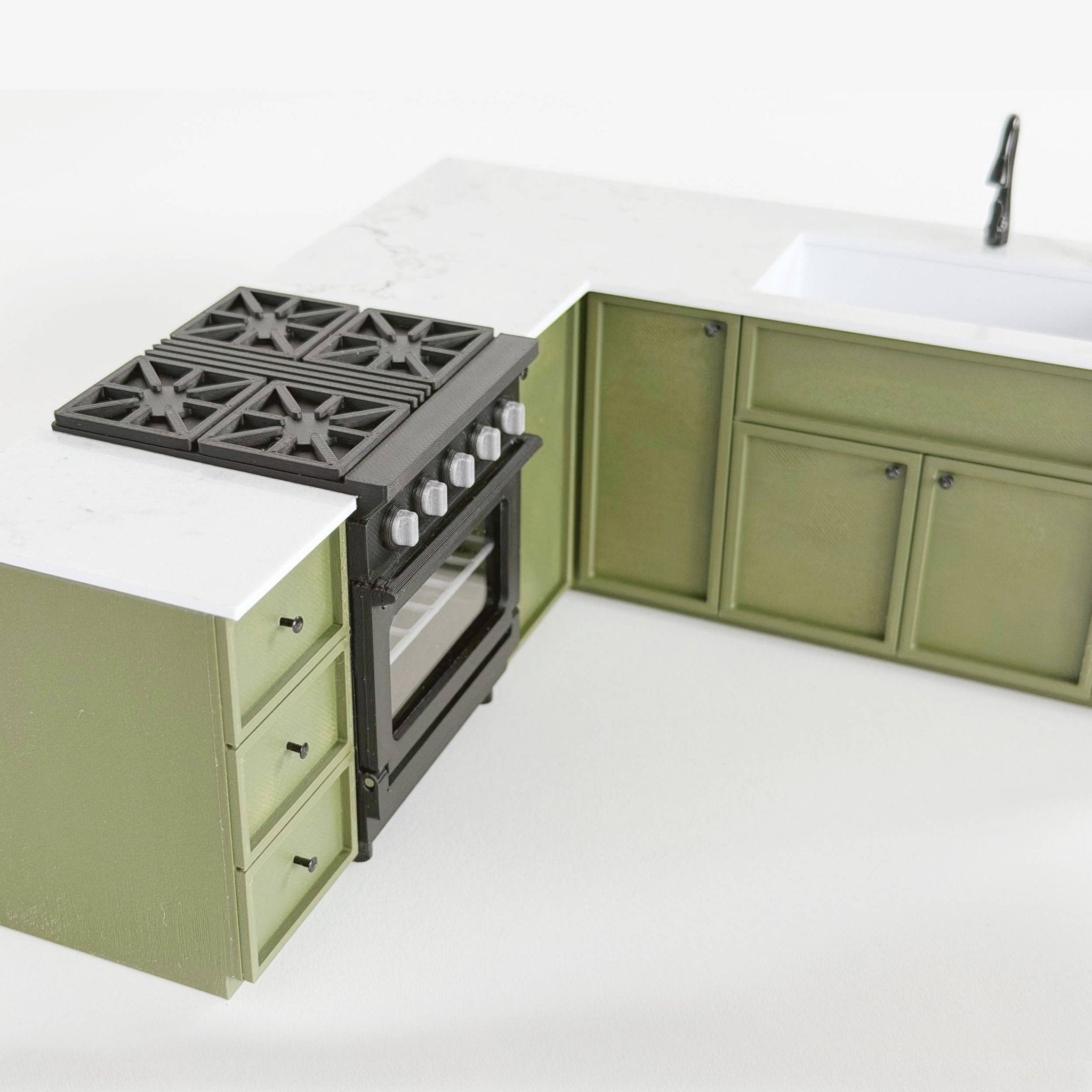 Miniature Kitchen Cabinet & Oven Set – Olive Green - Joy Gift Shoppe