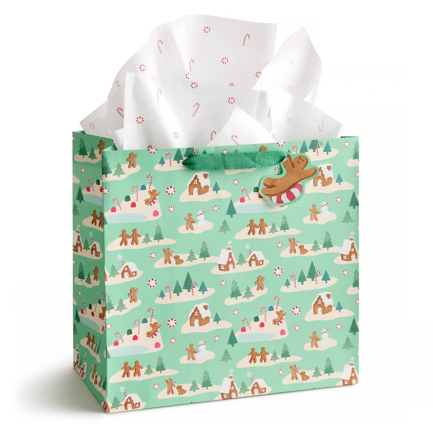 Mint Gingerbread Village Gift Bag - Joy Gift Shoppe