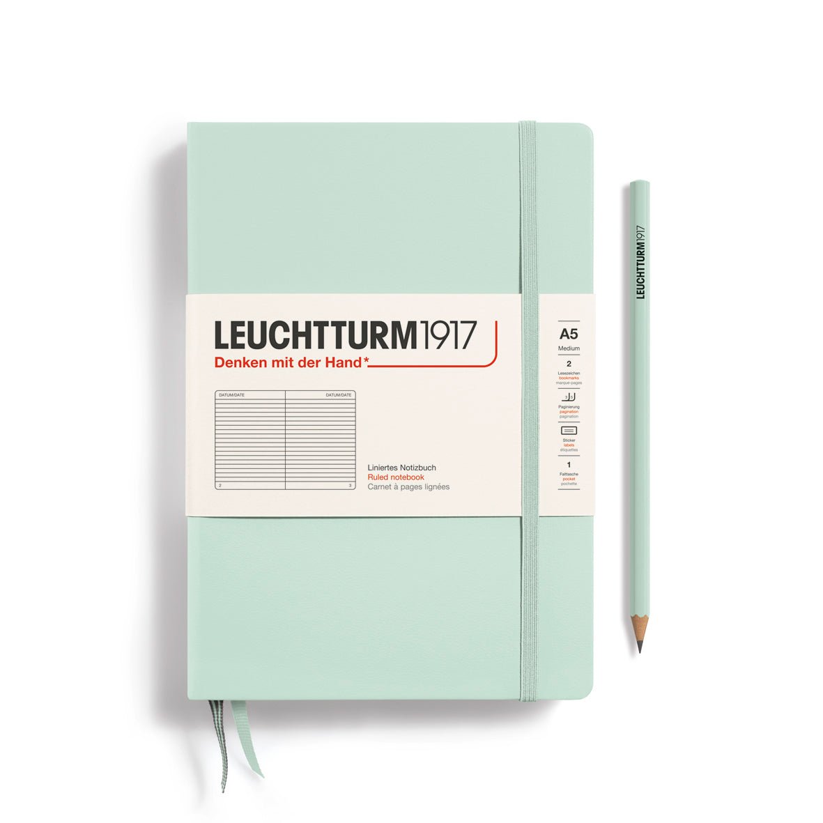 Mint Green Medium Hardcover Notebook - Ruled - Joy