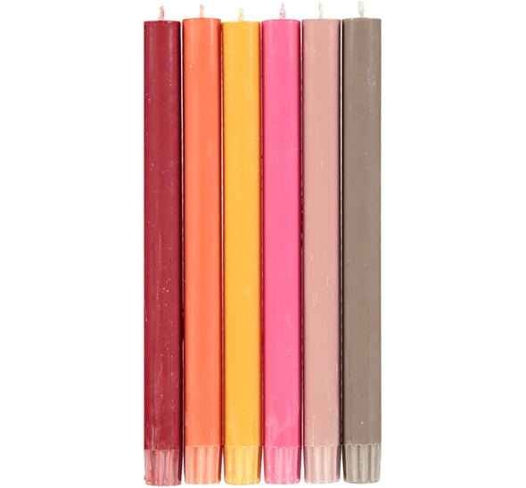 Mixed Set of Rainbow Warm Colors Candles - Joy