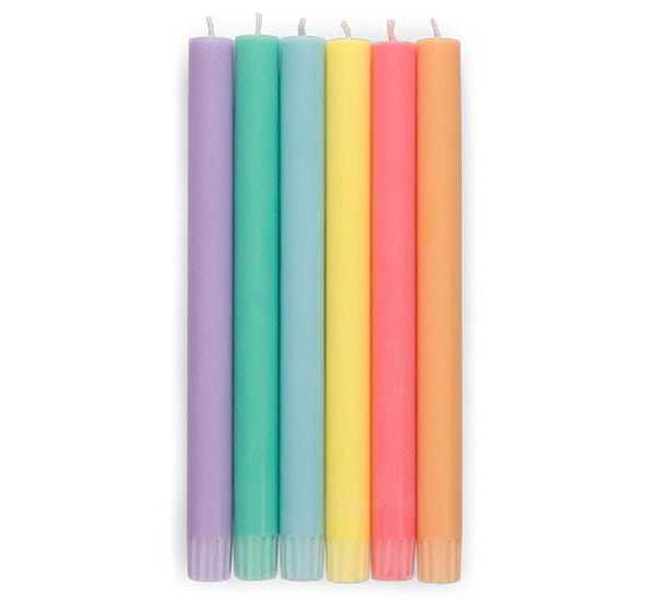 Mixed Set of Solid Pastel Color Candles - Joy