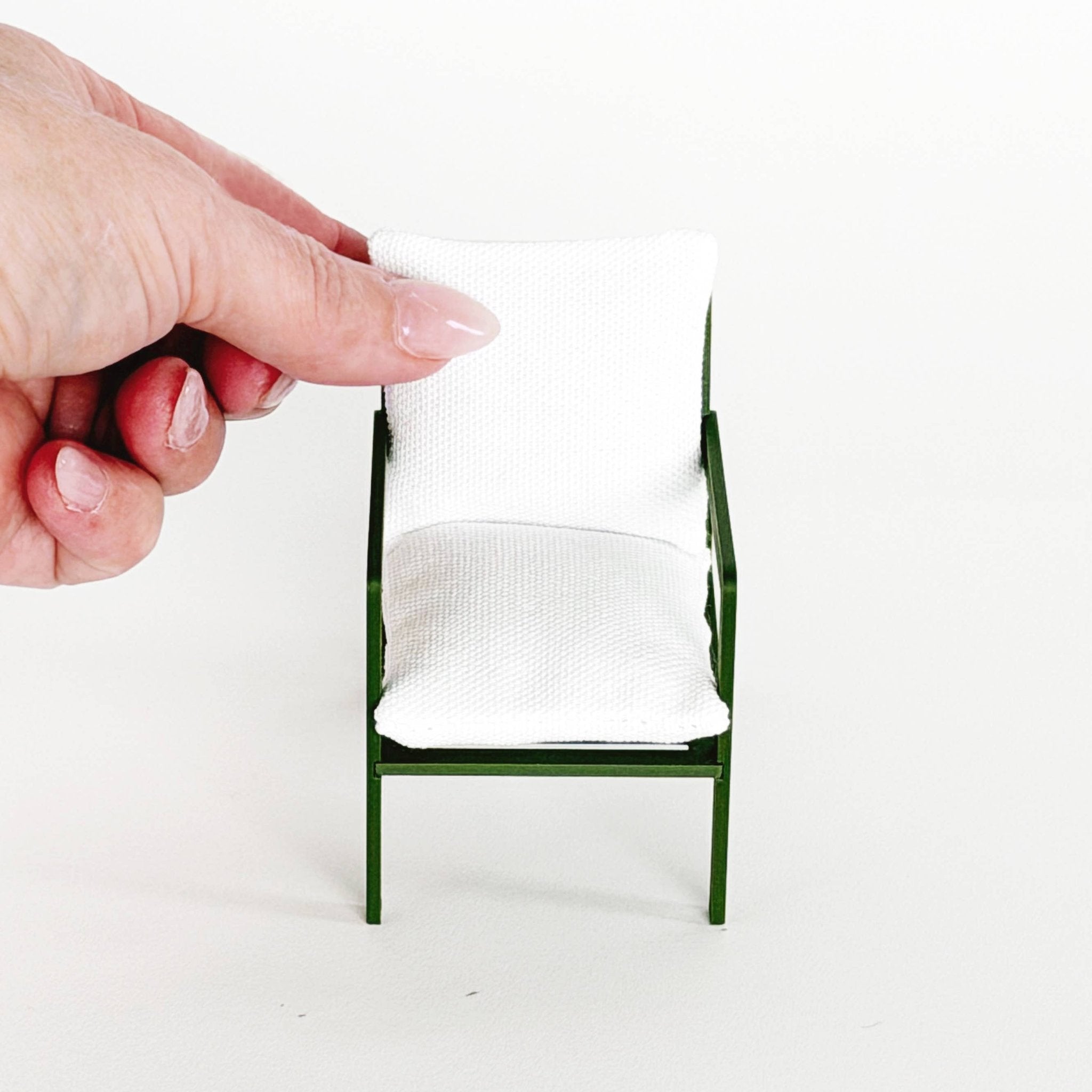 Modern Miniature Armchair – Olive Green - Joy Gift Shoppe