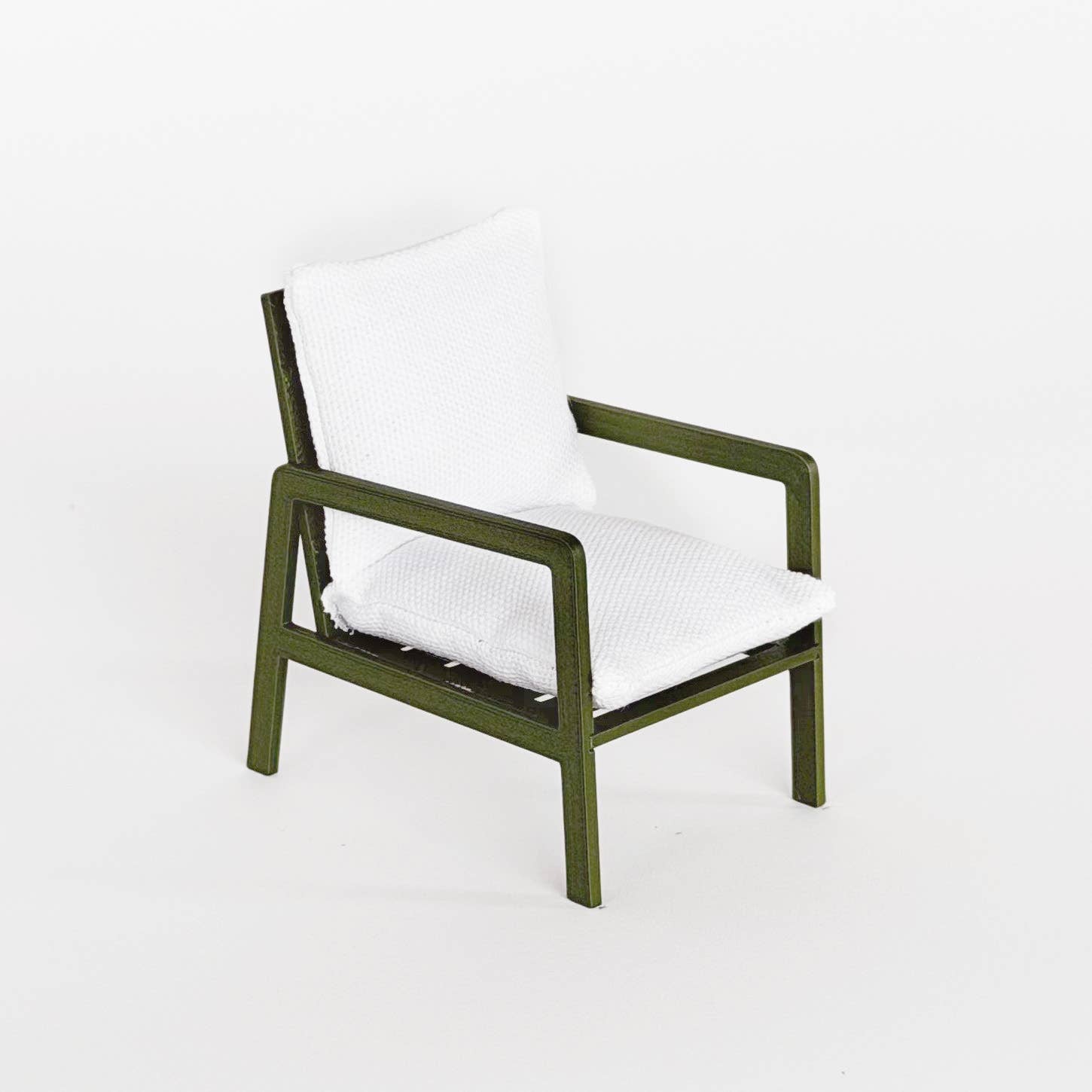 Modern Miniature Armchair – Olive Green - Joy Gift Shoppe