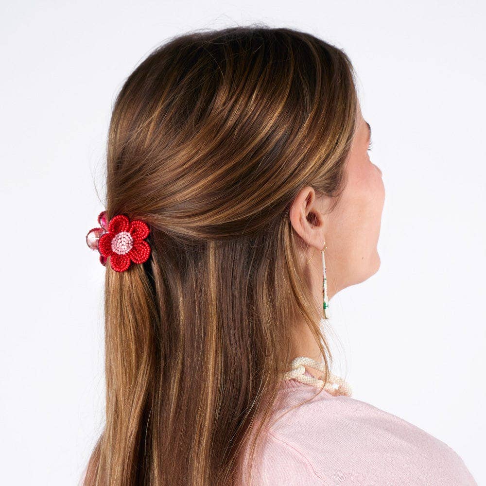 Molly Flower Beaded Claw Clip - Joy Gift Shoppe
