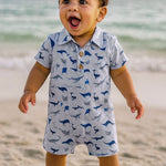 MOLOKAI Blue Whale Printed Romper - Joy