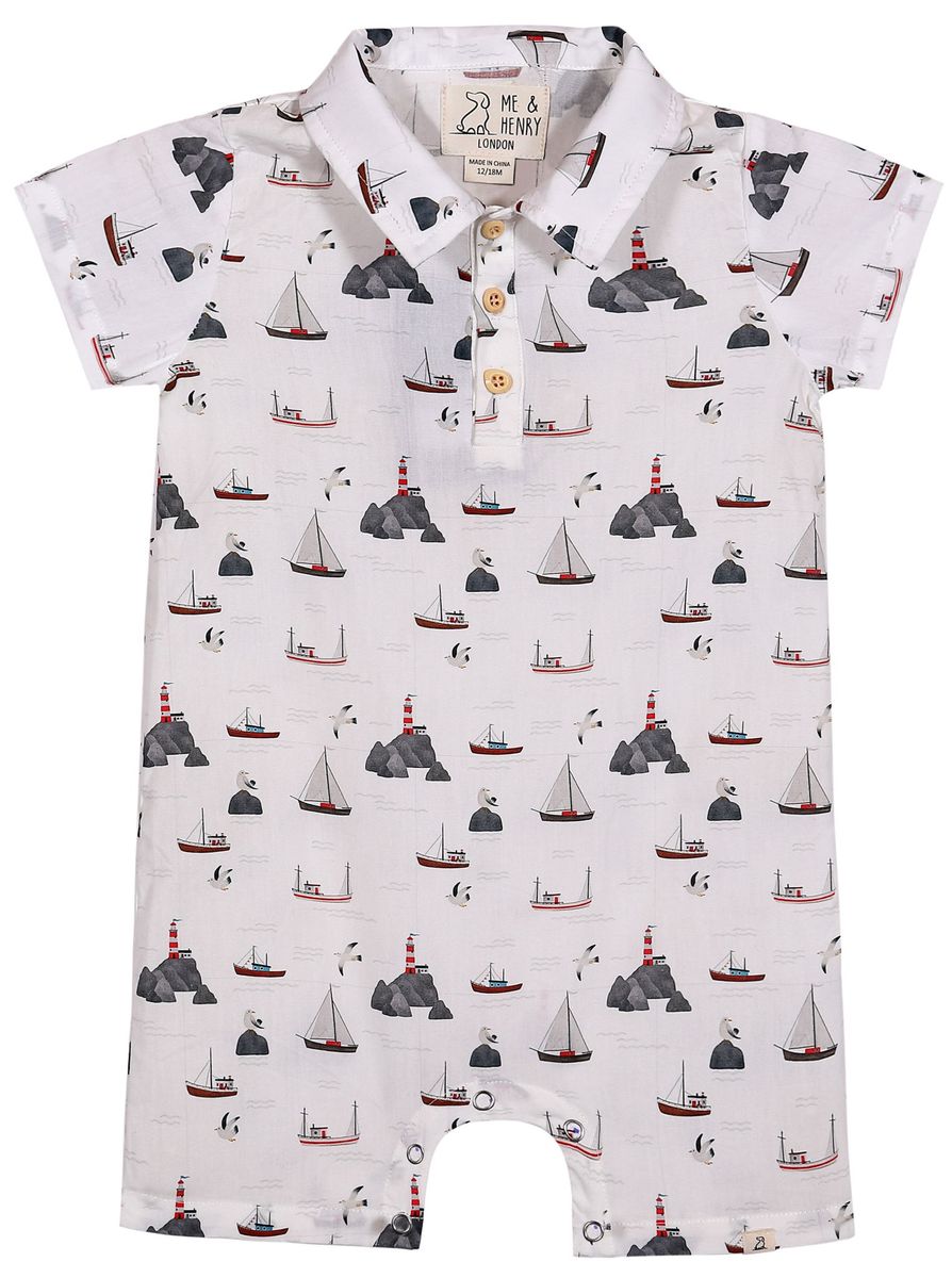 MOLOKAI White Harbor Printed Romper - Joy