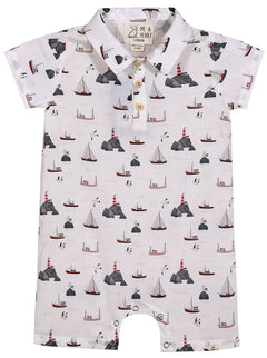 MOLOKAI White Harbor Printed Romper - Joy