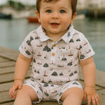 MOLOKAI White Harbor Printed Romper - Joy